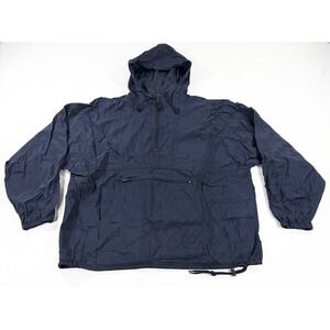 Vintage 90s Port Authority Anorak Pullover Windbreaker Jacket Navy Blue Men's XL